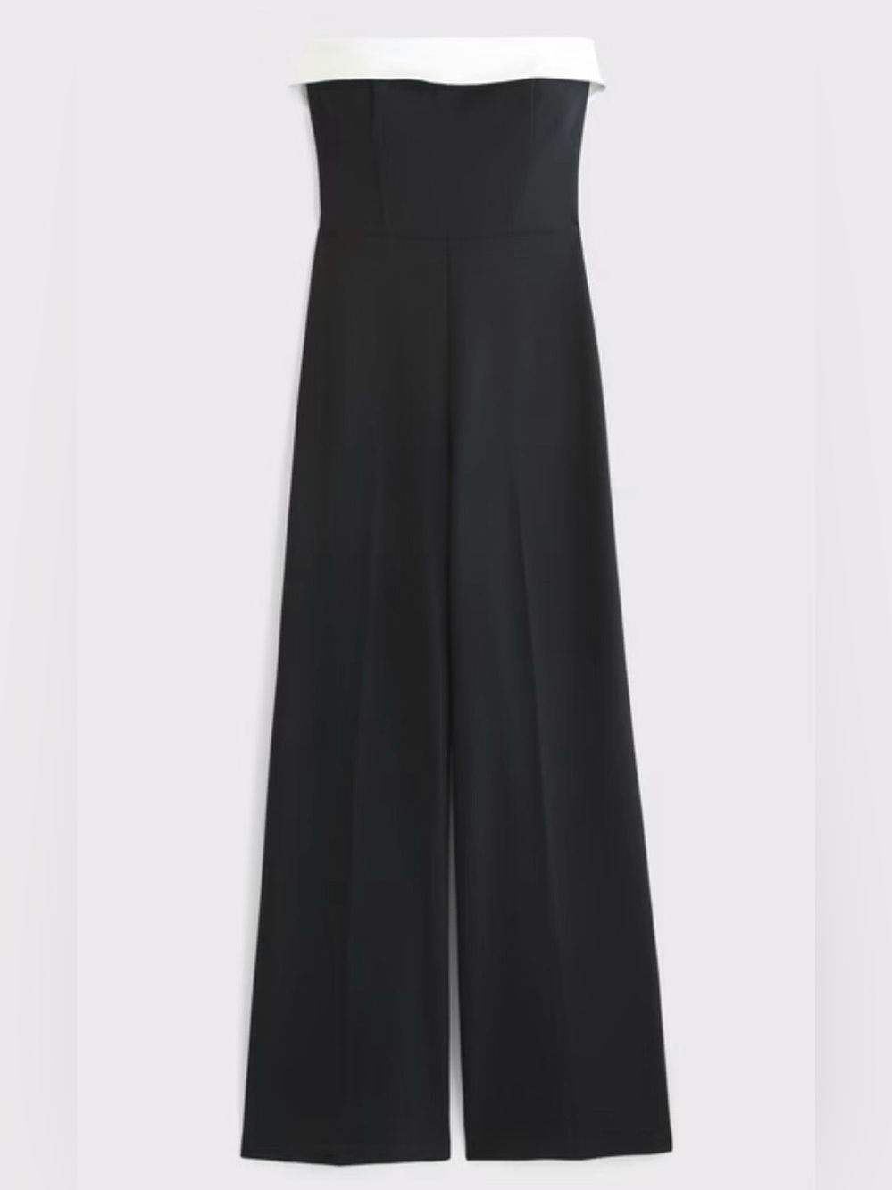 Strapless Black & White Wide-Leg Jumpsuit - Picture 7 of 8